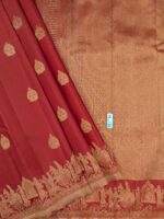 Pure Red with Golden Kanchipuram Silk Saree (43) - Image 2