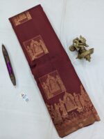 Pure Maroon with Golden Kanchipuram Silk Saree (48)