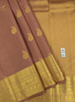 Pure Light Brown with Golden Kanchipuram Silk Saree (47) - Image 4