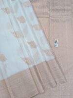 Pure Off-white with Golden Kanchipuram Silk Saree (46) - Image 3