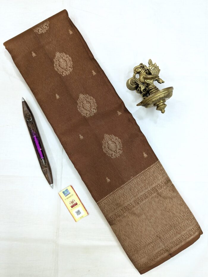WhatsApp Image 2025-08-02 at 17.18.07_18c2419f Pure Kanchipuram Brown Silk Saree (21) - Image 1