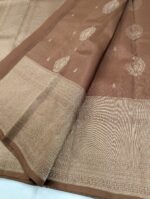 Pure Kanchipuram Brown Silk Saree (21) - Image 2