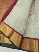 Pure Kanchipuram Beige Silk Saree (22) - Image 3