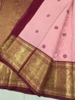 Pure Kanchipuram Beige Silk Saree (23) - Image 2