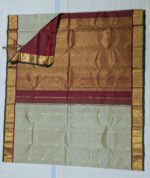 Pure Kanchipuram Beige Silk Saree (22) - Image 4