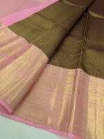 Pure Kanchipuram Beige Golden Silk Saree (25) - Image 2