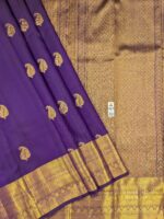 Pure Violet with Golden Kanchipuram Silk Saree (45) - Image 2