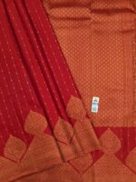 Pure Red with Golden Kanchipuram Silk Saree (51) - Image 4