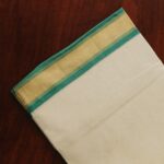 Kerala Handloom Light Green with Golden Elegance Saree (33) - Image 2