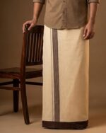 Kerala Handloom Dark Brown Striped Dhoti (31)