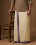 Kerala Handloom Dark Pink Dhoti (4)