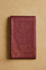Dark Pink Embroidery Tussar Silk Saree (5) - Image 3