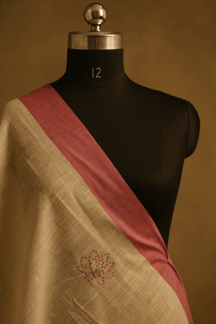 Off-white Hand Embroidery Dupatta (14) - Image 2