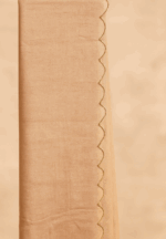 Cream Lotus Scallop Hand-Embroidered Bamboo Tussar Silk Saree (4) - Image 3