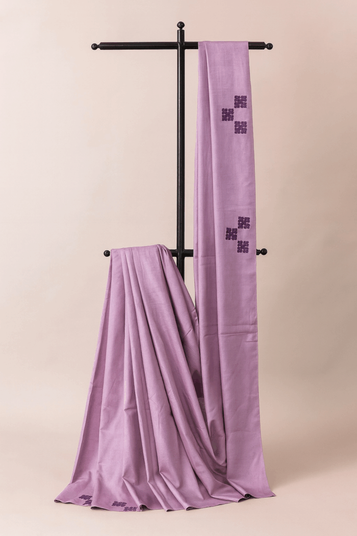 15b843ec-6001-4a6e-908b-79b7e1225625 Lavender Grace Embroidery Bamboo Tussar Silk Saree (2) - Image 1