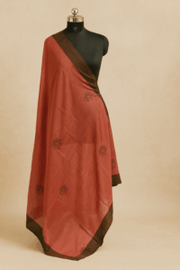 Red Lotus Hand Embroidery Dupatta (14)