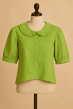 Light Green Handloom Cotton Short Top