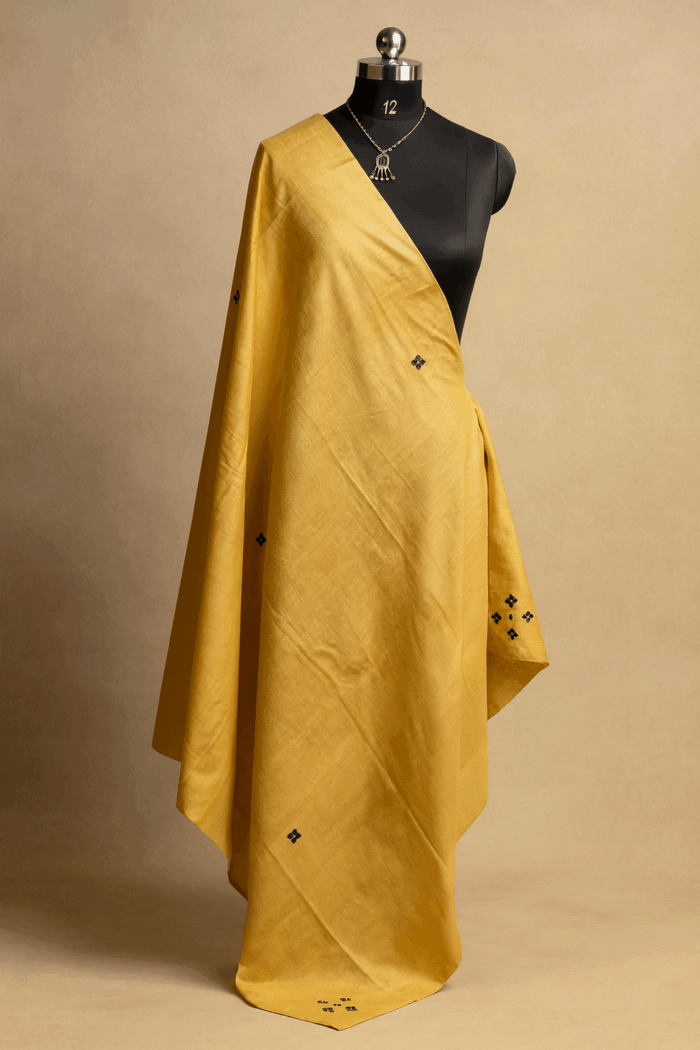3a177bc5-7f45-4b78-918f-fa32d406e4de Yellow Hand Embroidery Dupatta (1) - Image 1