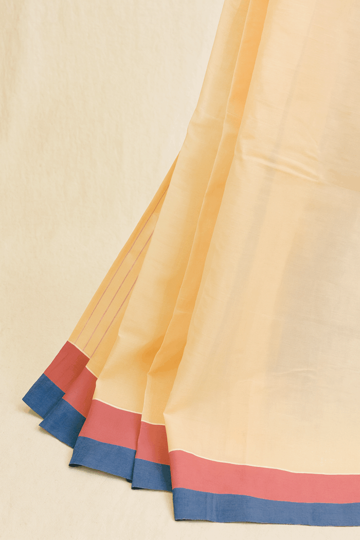 Peach and Blue Balaramapuram Cotton Saree (5) - Image 2