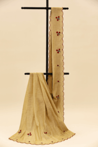Handloom Cotton Machine Embroidery Saree
