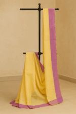 Yellow and Pink Balaramapuram Cotton Saree (1)