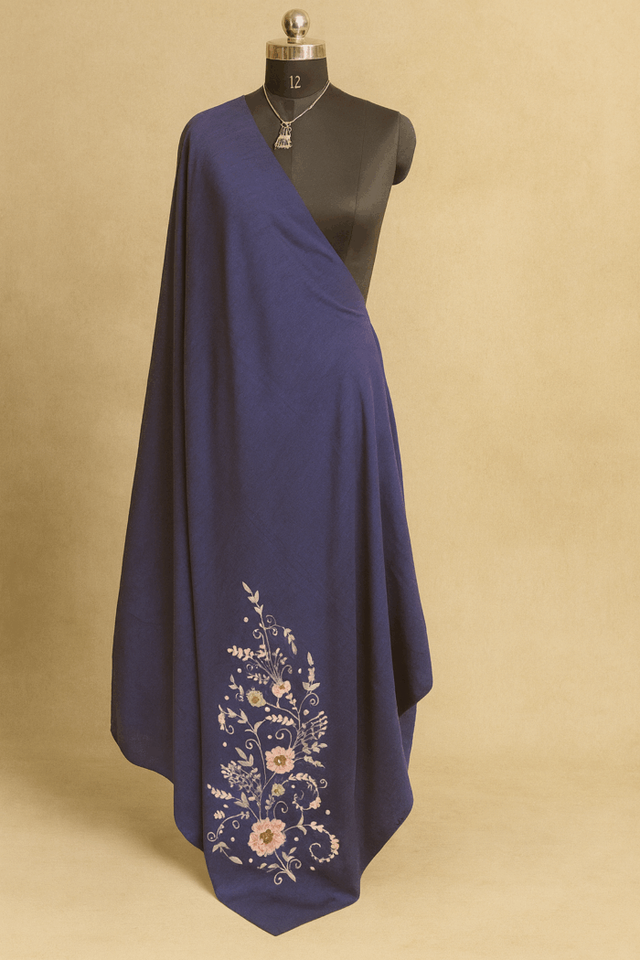 60151849-5412-4197-a7c4-df2dd1d1ecae Violet Hand embroidery Dupatta (8) - Image 1