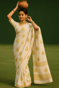 Handloom Cotton Kuthampully Saree (9) - Image 2