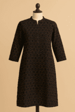 Black Handloom Cotton Kurta