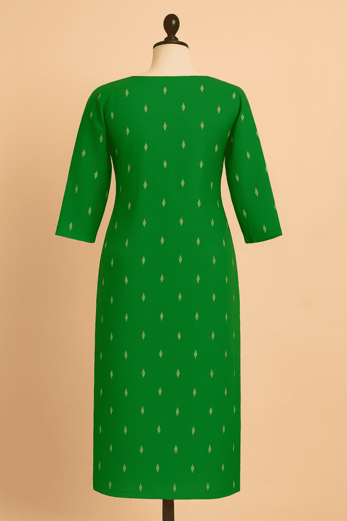 Green Handloom Cotton Kurta - Image 2