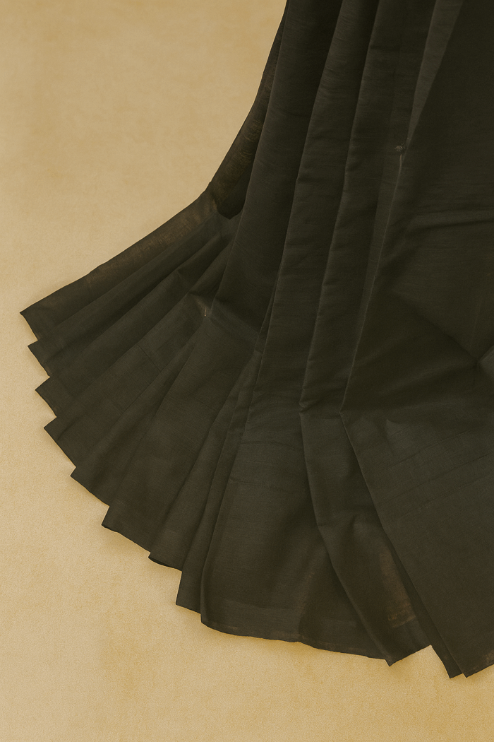 Black and Red Balaramapuram Cotton Saree (3) - Image 2