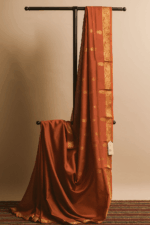 Orange with Golden Kanchipuram Silk Saree (52) - Image 2