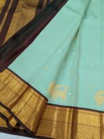 Light pastel green Kanchipuram Saree (54) - Image 3
