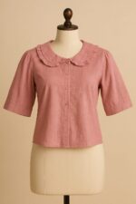Light Pink Handloom Cotton Short Top