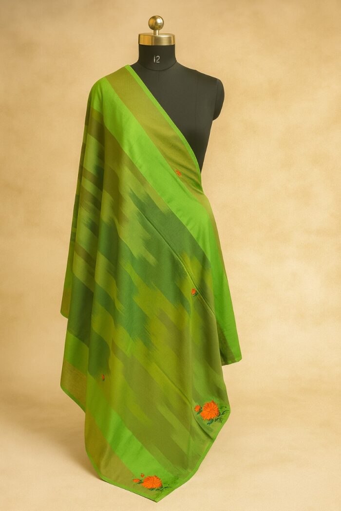 WhatsApp Image 2025-09-30 at 11.24.30_6ded51a2 Green Hand Embroidery Dupatta (12) - Image 1