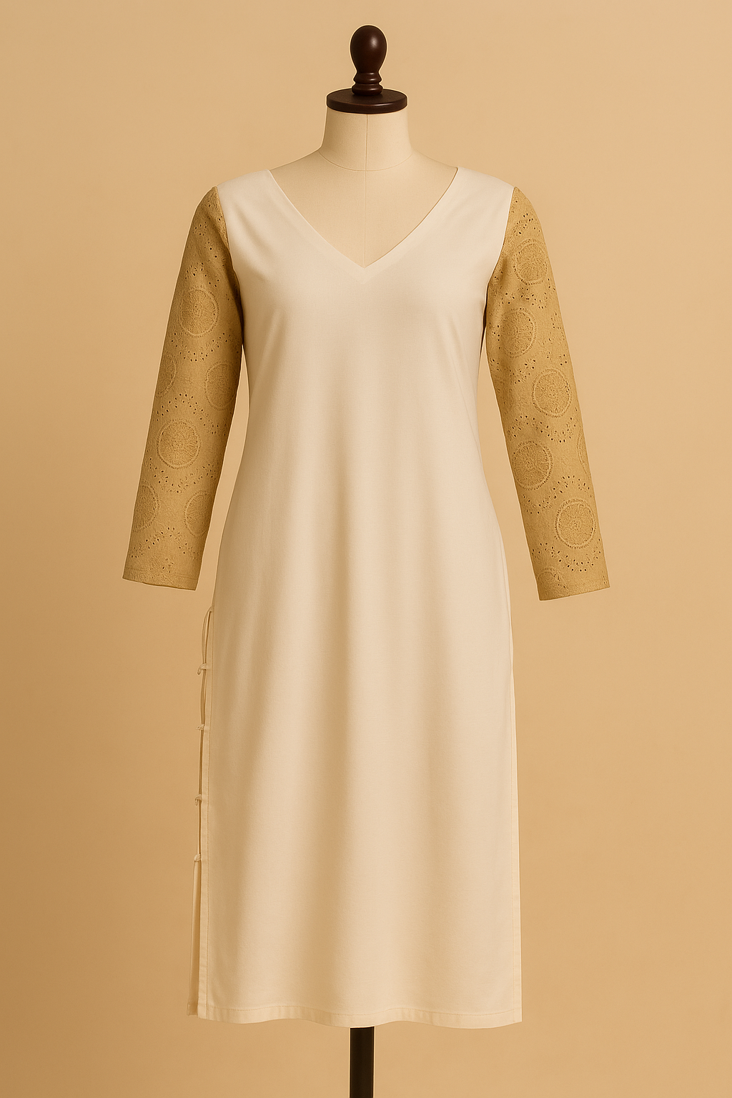a9be3f18-3fdc-4006-95d0-b829951cf3b8 Off-white Handloom Cotton Kurta - Image 1