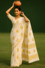 Handloom Cotton Kuthampully Saree (10) - Image 2