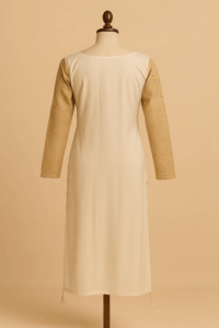 Off-white Handloom Cotton Kurta - Image 2