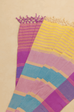 Yellow and Pink Balaramapuram Cotton Saree (1) - Image 3