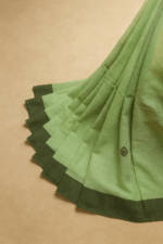 Green Elegance Linen Cotton Saree - Image 2