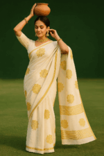 Handloom Cotton Kuthampully Saree (6) - Image 2
