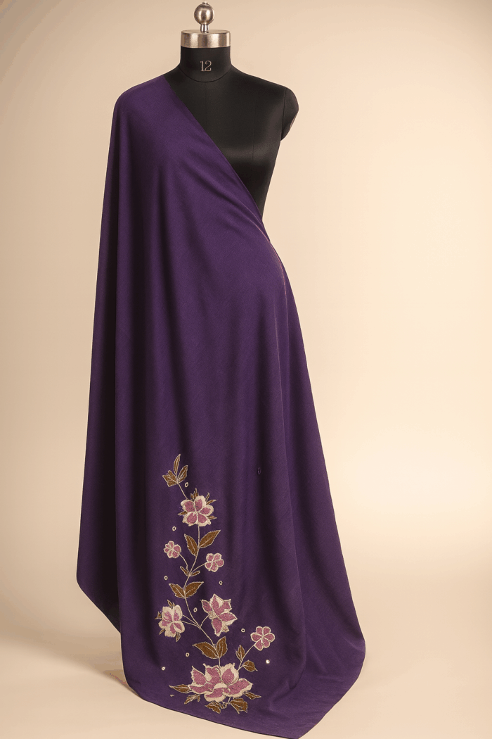 eee56302-ad60-4aa8-b6b5-fc3befe3a8b6 Violet Hand Embroidery Dupatta (9) - Image 1