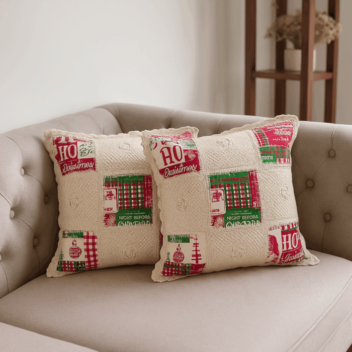 16c10(1) Handcrafted Holiday Cheer Crochet Cushion Cover (16*16 inches) - Image 1