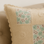Handcrafted Mint Meadow Crochet Cushion Cover (16×16 inches) - Image 2