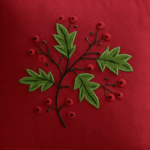 Red Berry Bloom Crochet Cushion Cover (16*16 inches) - Image 2