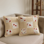 Handcrafted Santa Patch Crochet Cushion Cover (16×16 inches)