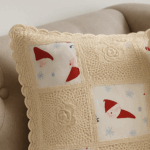 Handcrafted Santa Patch Crochet Cushion Cover (16×16 inches) - Image 2