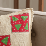 Handcrafted Holiday Tree Crochet Cushion Cover (16×16 inches) - Image 2