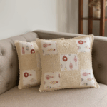 Handcrafted Ornament Delight Crochet Cushion Cover (16×16 inches)