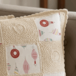 Handcrafted Ornament Delight Crochet Cushion Cover (16×16 inches) - Image 2
