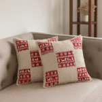 Handcrafted Nordic Noel Crochet Cushion Cover (16×16 inches)